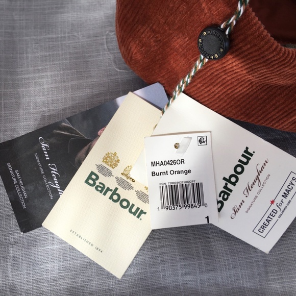 BARBOUR AYTON BURNT ORANGE CORDUROY MENS BASEBALL CAP ONE SIZE - Picture 11 of 12